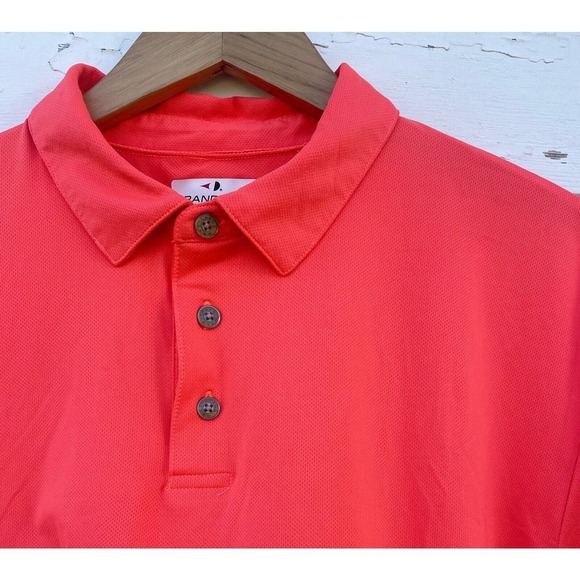 Grand Slam Polo Shirt Mens L 360 Motion Flow Golf Gear Orange Breathable Hiking - Picture 4 of 7